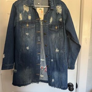 Velzera Distressed Blue Jean Jacket